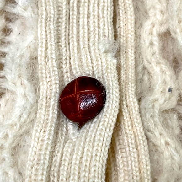 Vintage Highland Home Industries Wool Cardigan Button Up Ivory Sweater - Picture 6 of 7